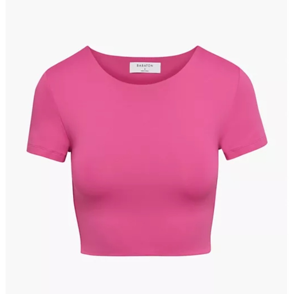 Pink Aritzia Contour Crew Cropped T-Shirt — Large